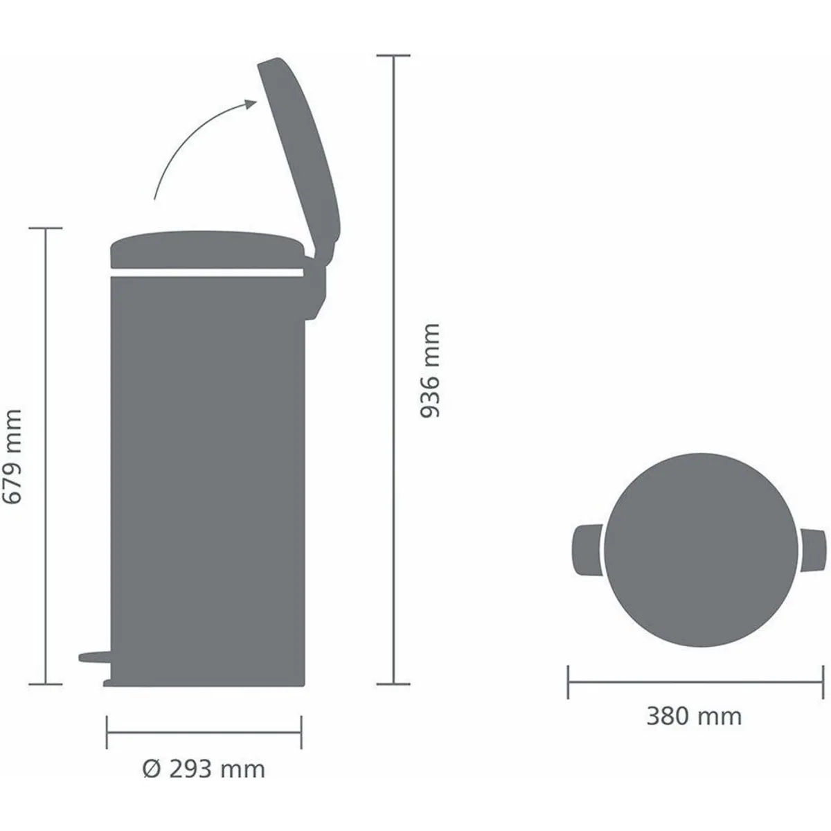 Brabantia NewIcon Treteimer 30L, sanft schließender Deckel, rutschfeste Standfläche 5