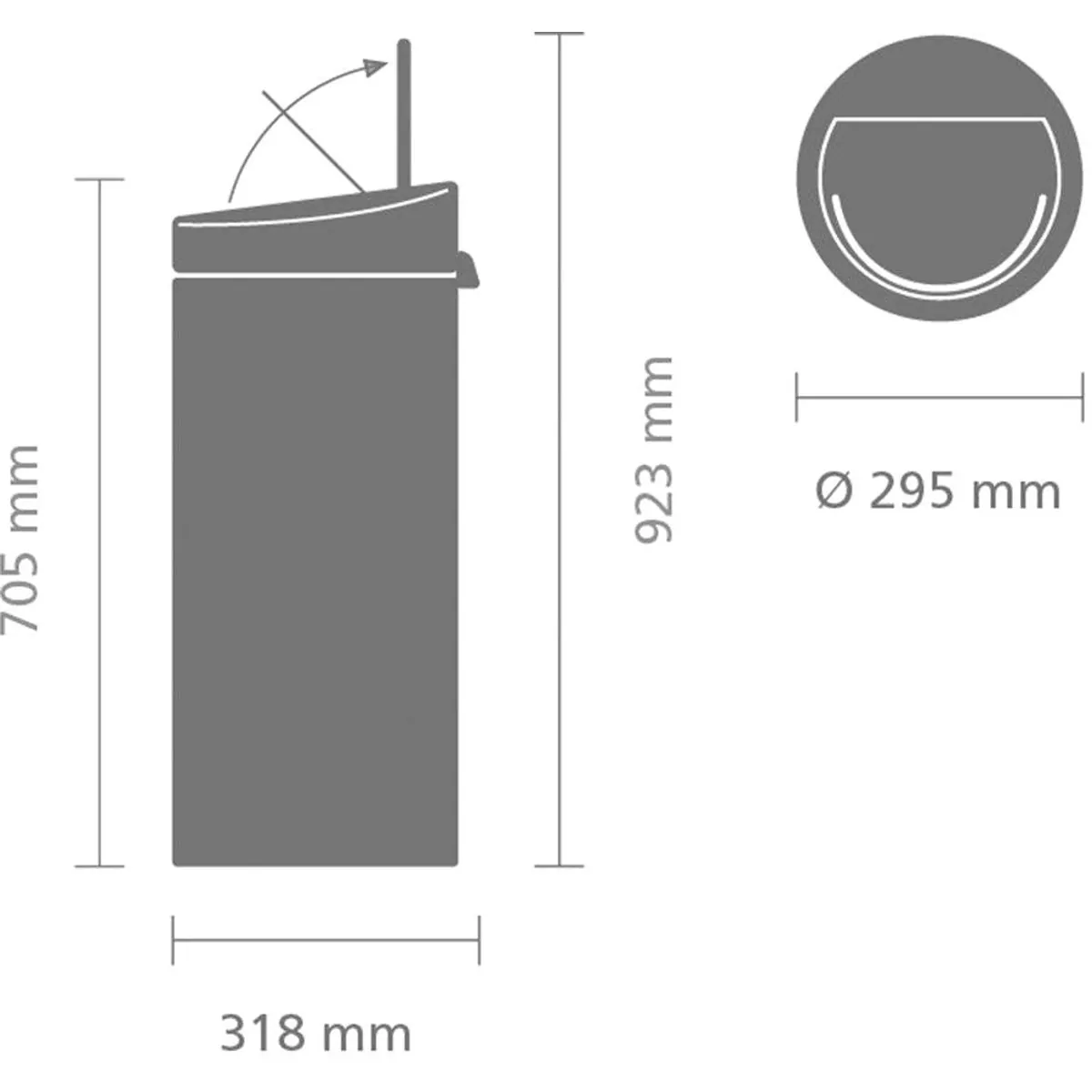 Brabantia Touch Bin New, 30L, Soft-Touch-Öffnungssystem 5
