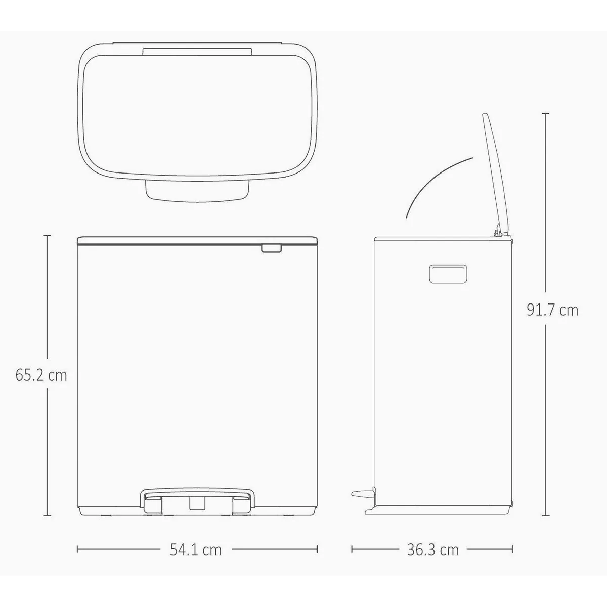 Brabantia Bo Treteimer, 2 x 30L, sanft schließend, hygienische Pedalöffnung 5