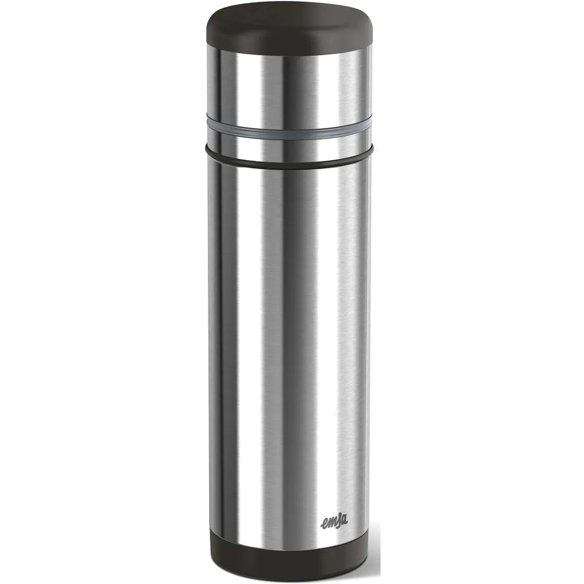 Emsa Mobility Isolierflasche, Edelstahl schwarz, 12h heiß, 24h kalt, 100% dicht