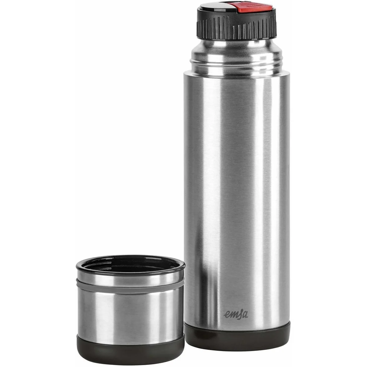 Emsa Mobility Isolierflasche, Edelstahl schwarz, 12h heiß, 24h kalt, 100% dicht 2