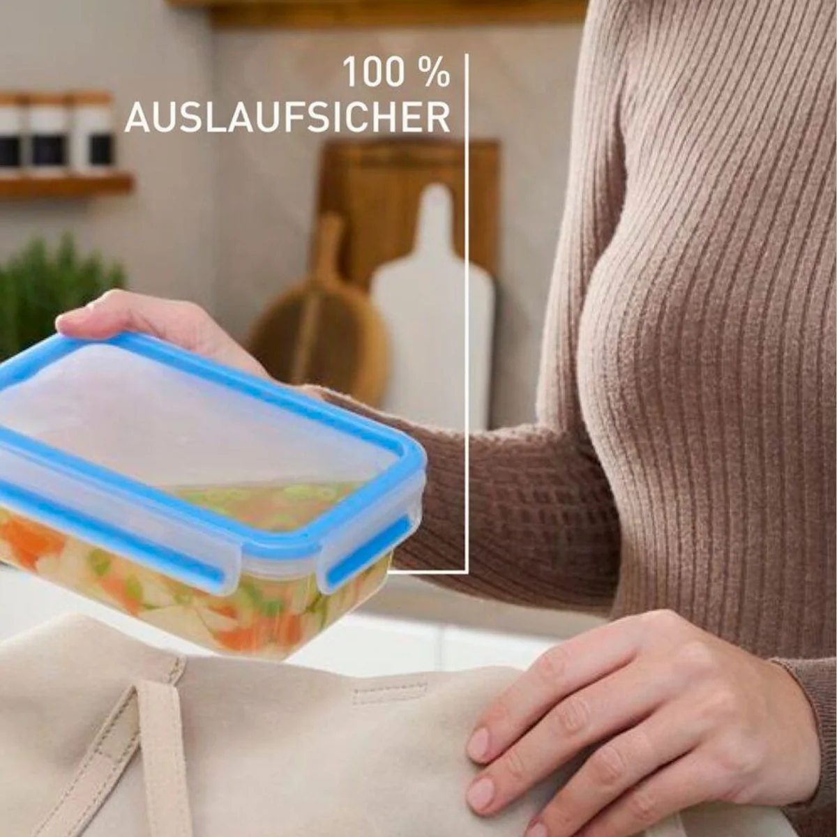 Emsa Clip & Close Set, rechteckige Frischhaltedosen, 100 % dicht — hygienisch, spülmaschinenfest, Made in Germany 3
