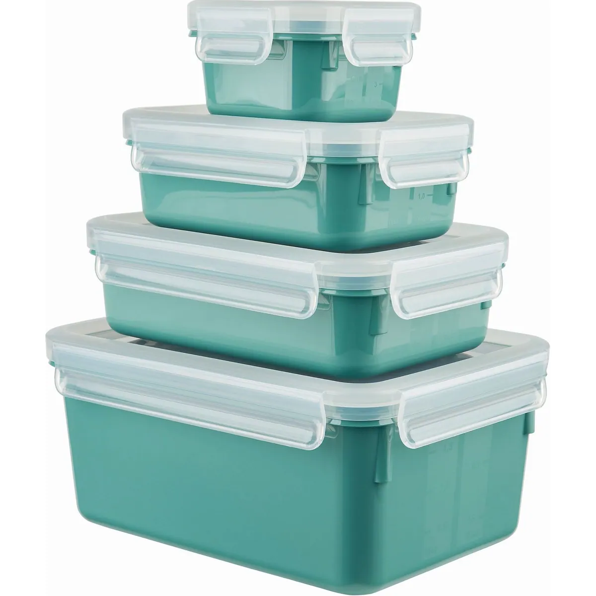 Emsa Clip & Close Color Edition, 4-tlg. Set, auslaufsicher, hygienisch, innovativ