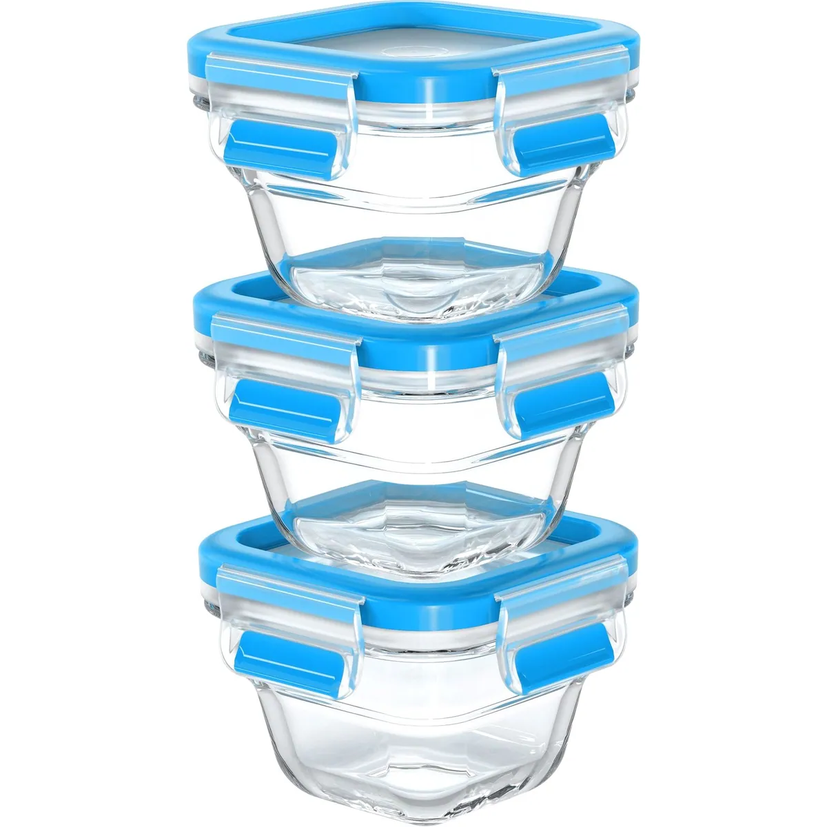 Emsa Clip & Close Frischhaltedose, 3-tlg. Set, 100% dicht, mikrowellen- und backofenfest