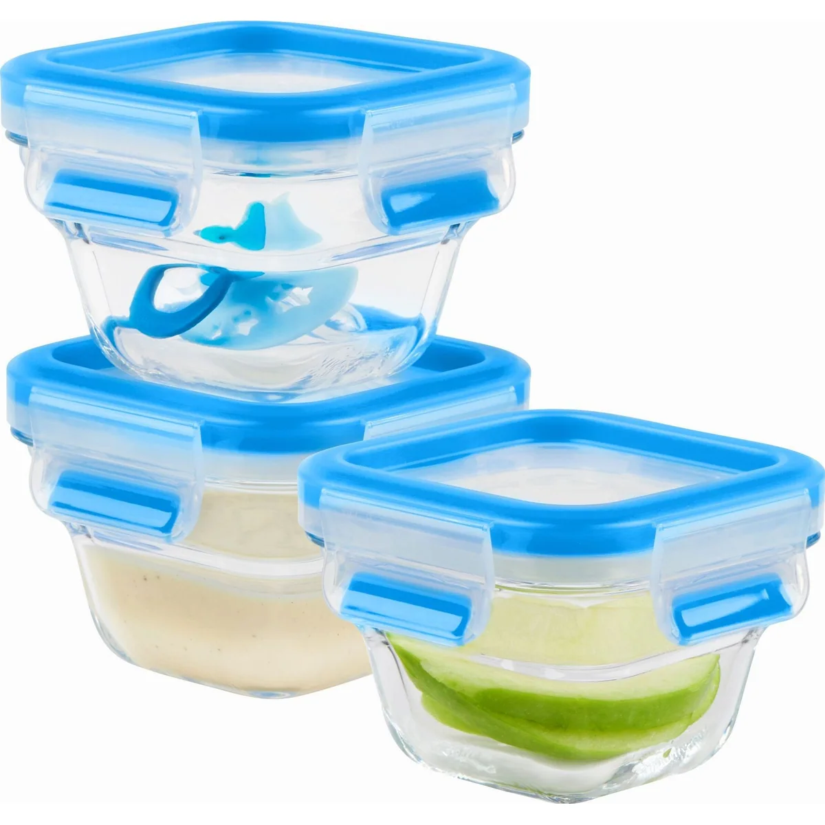 Emsa Clip & Close Frischhaltedose, 3-tlg. Set, 100% dicht, mikrowellen- und backofenfest 2