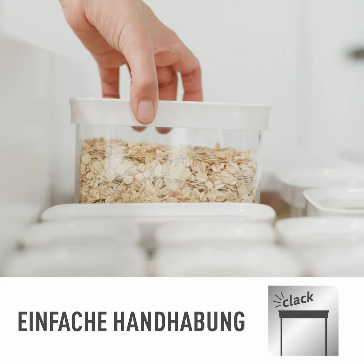 Emsa Optima Vorratsdose, 2-tlg, 0,18 Liter, rechteckig, frische Dichtung, rutschfeste Stapelränder 4