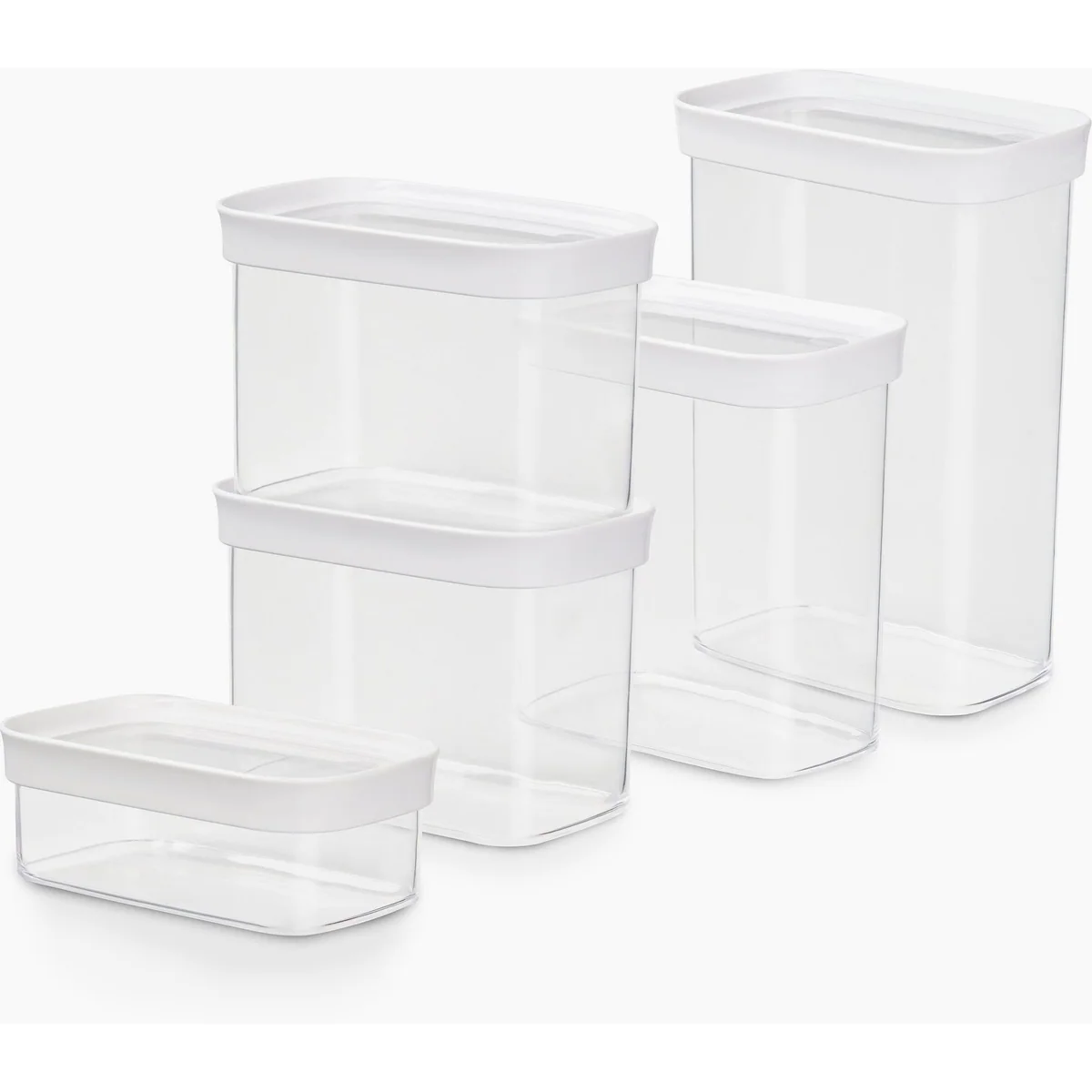 Emsa Optima Vorratsdose Set, 5-tlg., hygienisch, platzsparend, stapelbar