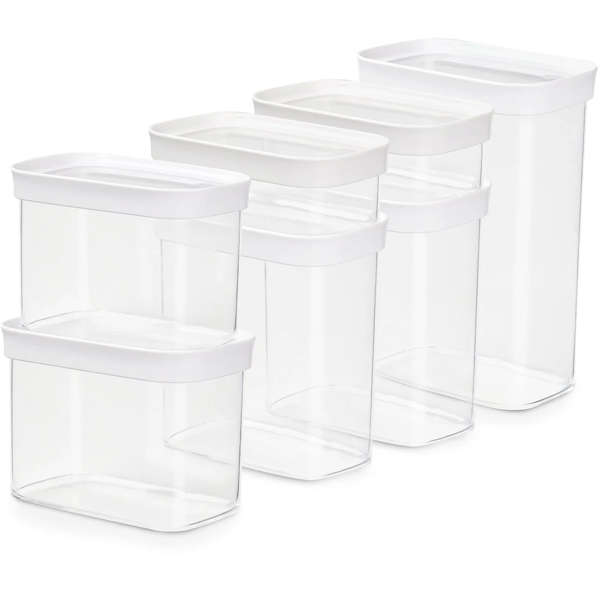 Emsa Optima Vorratsdose Set, 7-tlg., hygienisch, platzsparend, stapelbar