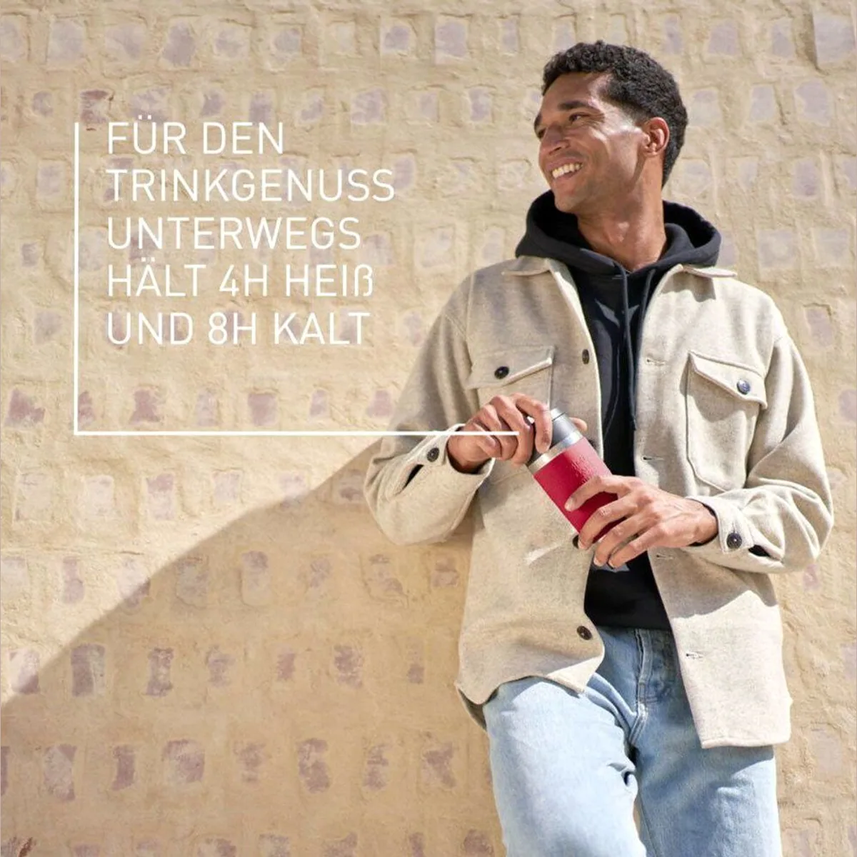 Emsa Travel Mug Classic, 360°-Trinköffnung, auslaufsicher, Edelstahl — 4h heiß, 8h kalt 3