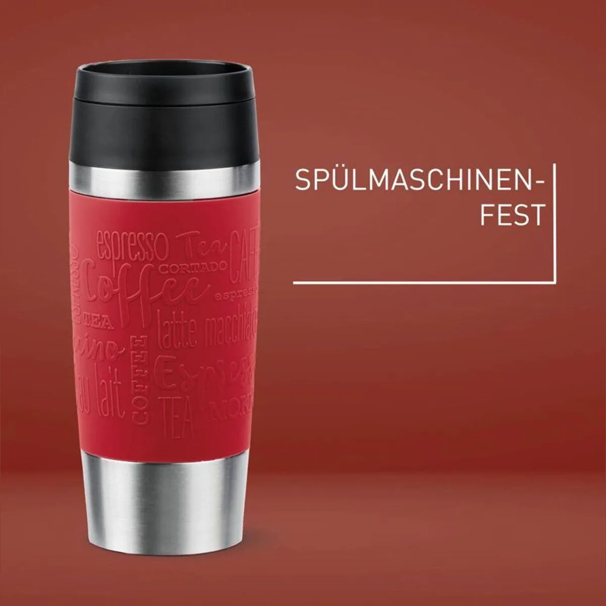 Emsa Travel Mug Classic, 360°-Trinköffnung, auslaufsicher, Edelstahl — 4h heiß, 8h kalt 4