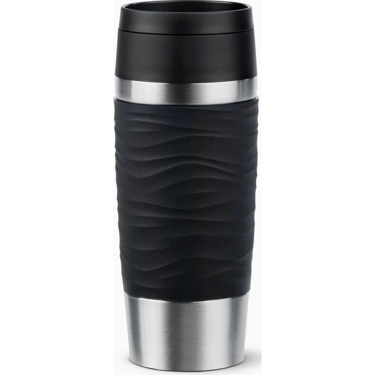 Emsa Travel Mug Classic Wave, 100% dicht, Edelstahl, spülmaschinenfest, 360°-Trinköffnung