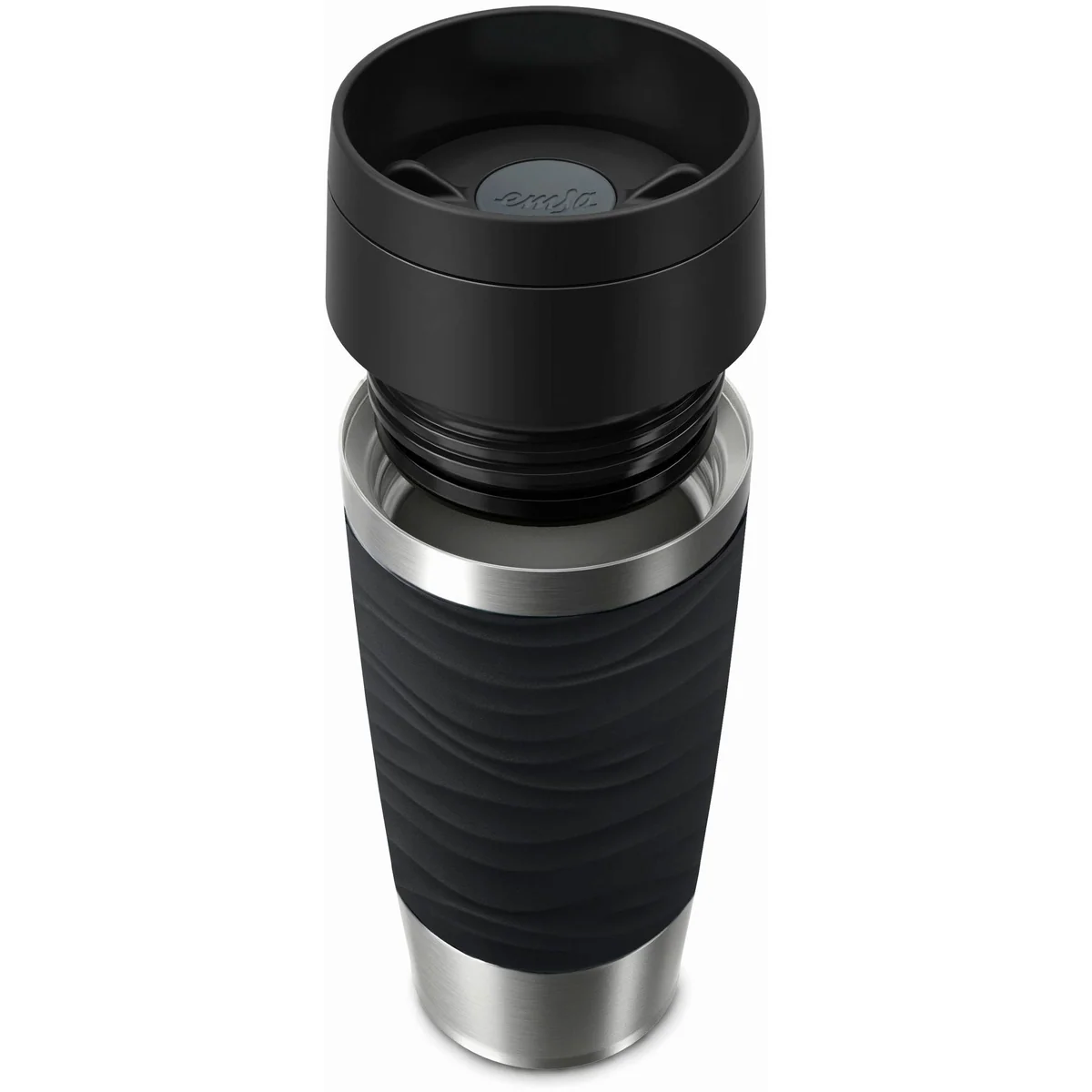 Emsa Travel Mug Classic Wave, 100% dicht, Edelstahl, spülmaschinenfest, 360°-Trinköffnung 3