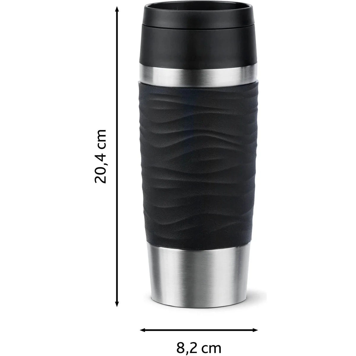Emsa Travel Mug Classic Wave, 100% dicht, Edelstahl, spülmaschinenfest, 360°-Trinköffnung 5