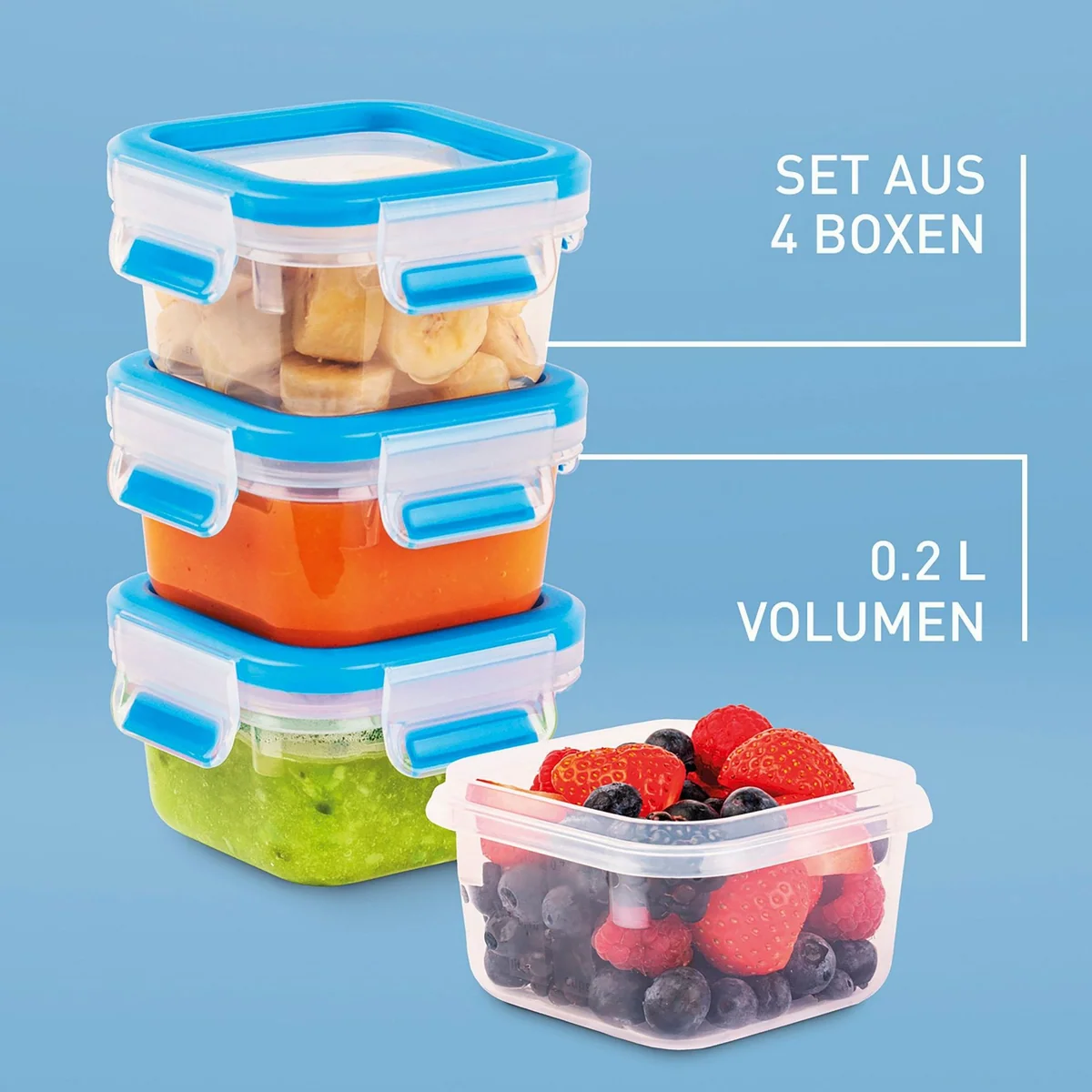 Emsa Little-Lunch Set, 4 Frischhaltedosen, auslaufsicher, spülmaschinengeeignet, hygienisch 3