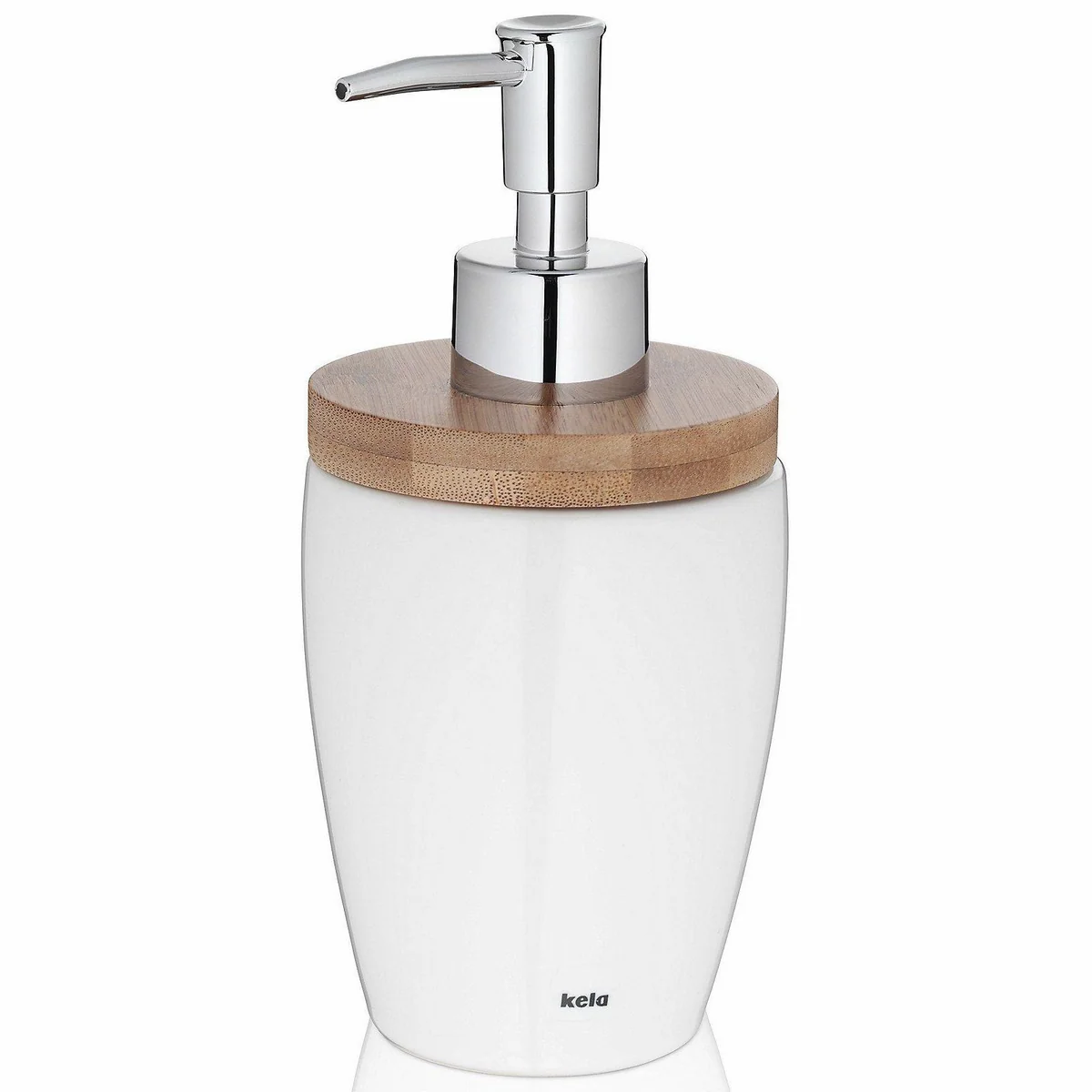Kela Seifenspender Natura, glänzende Keramik, 350 ml, elegantes Design