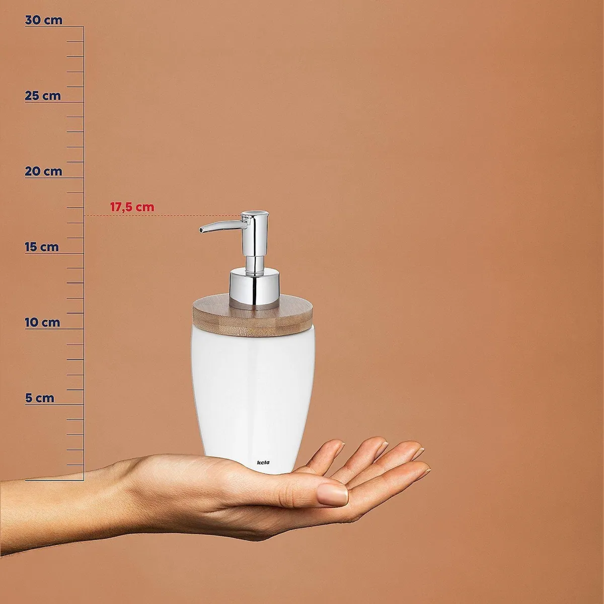 Kela Seifenspender Natura, glänzende Keramik, 350 ml, elegantes Design 5