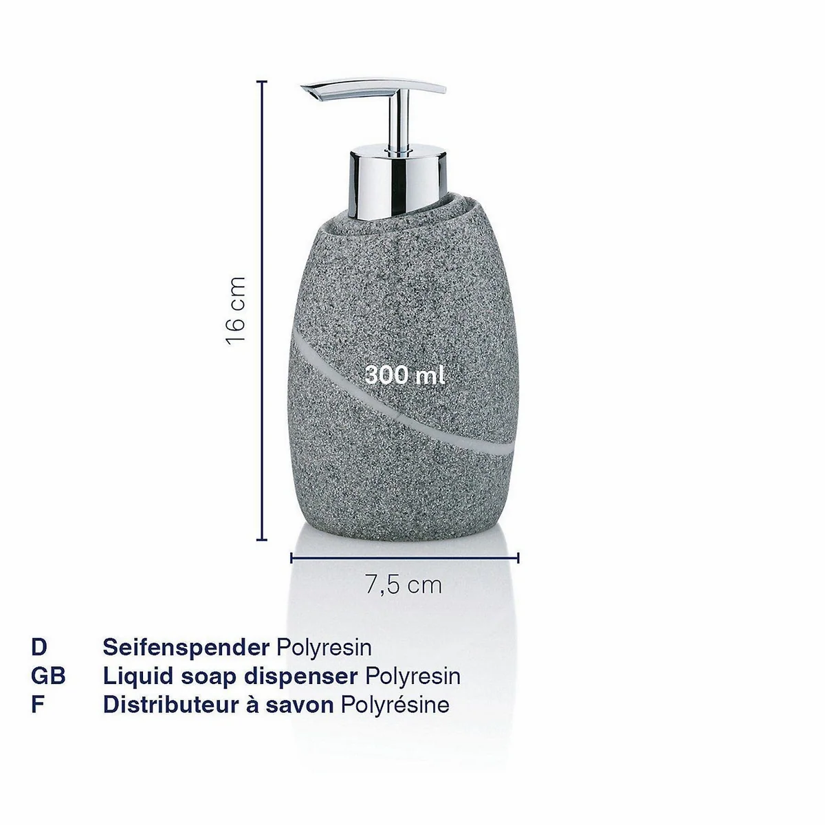 Kela Seifenspender Talus, Natursteinoptik, 300 ml, elegantes Design 3