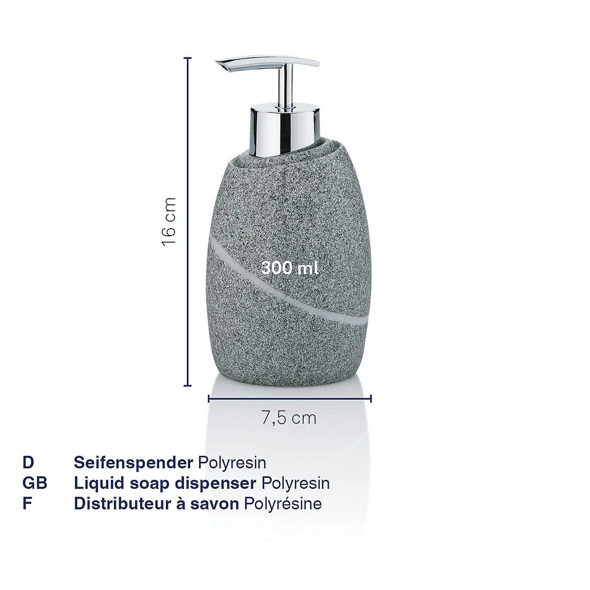 Kela Talus Seifenspender, Natursteinoptik, 300 ml, pflegeleicht und stilvoll 3
