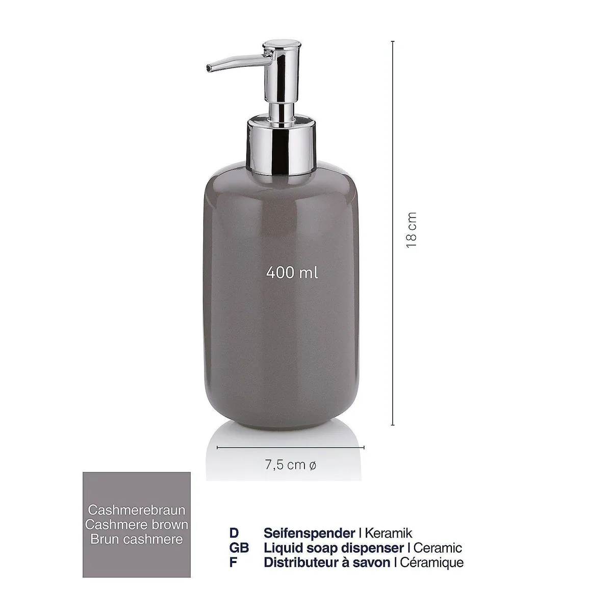 Kela Seifenspender Isabella, elegantes Design, 400 ml Fassungsvermögen 3