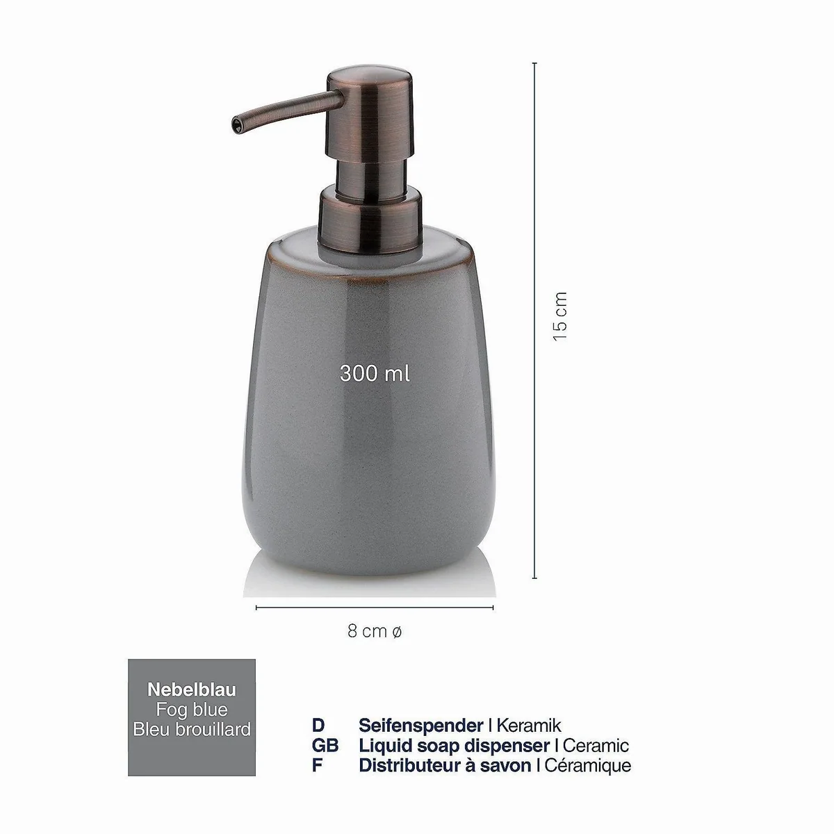 Kela Seifenspender Liana, Retro-Design, glänzende Keramik, 300 ml 3