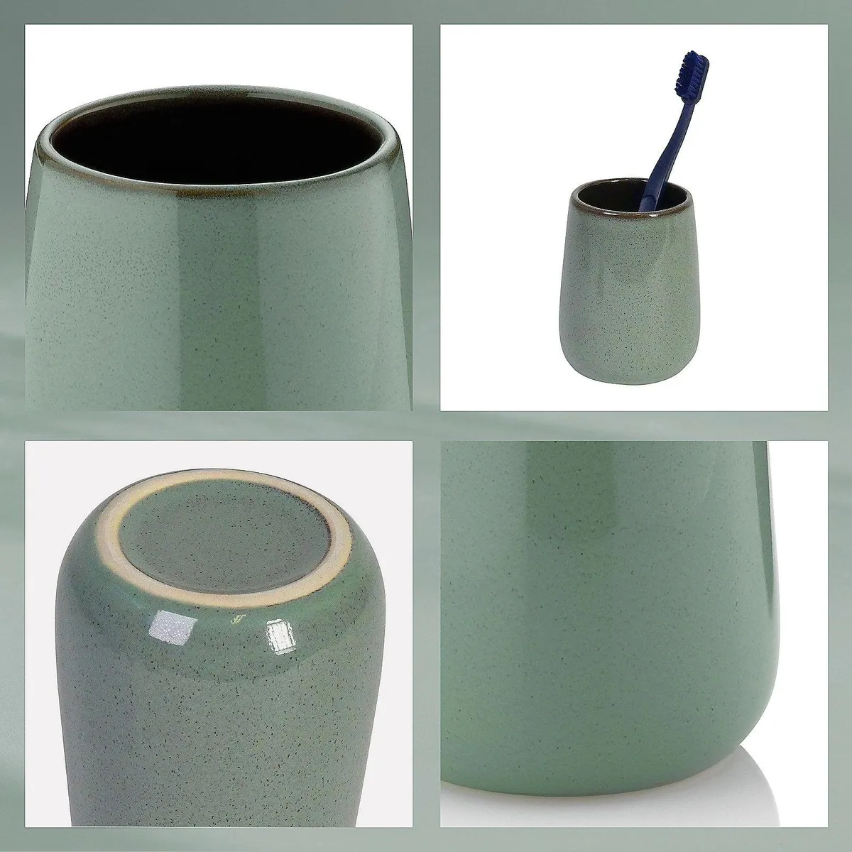 Kela Zahnputzbecher Liana, eleganter Retro-Look, hochwertige Keramik 5