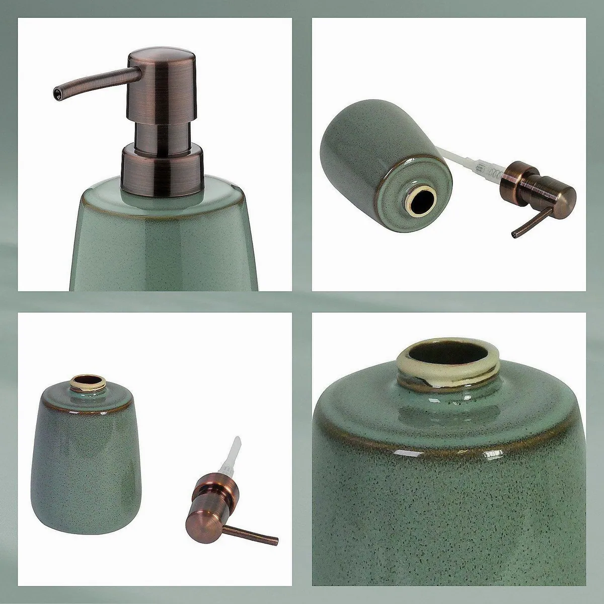Kela Seifenspender Liana, eleganter Retro-Look, glänzende Keramik, 300 ml 5