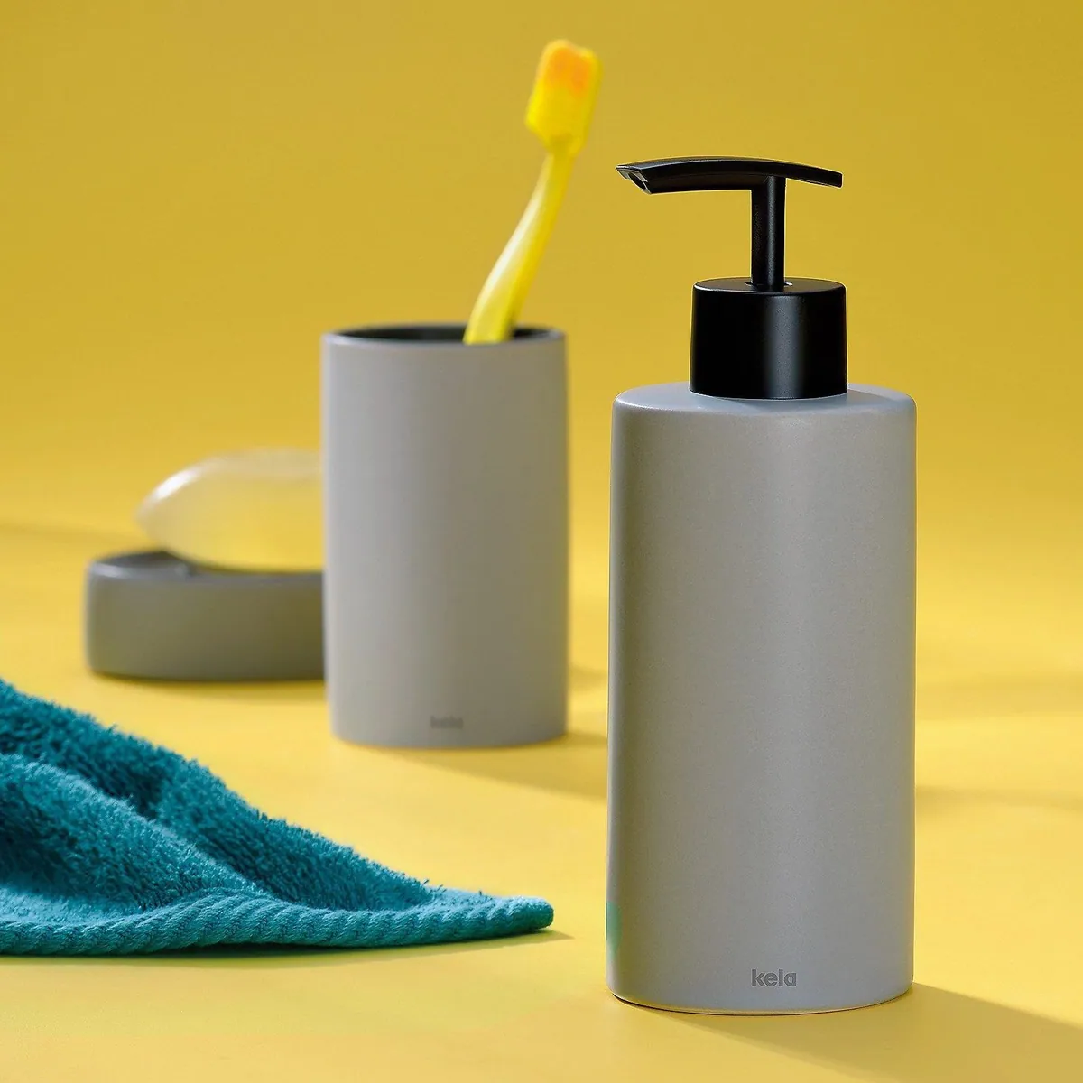 Kela Seifenspender MATSI, Grau, elegantes Design und hochwertige Materialien 4