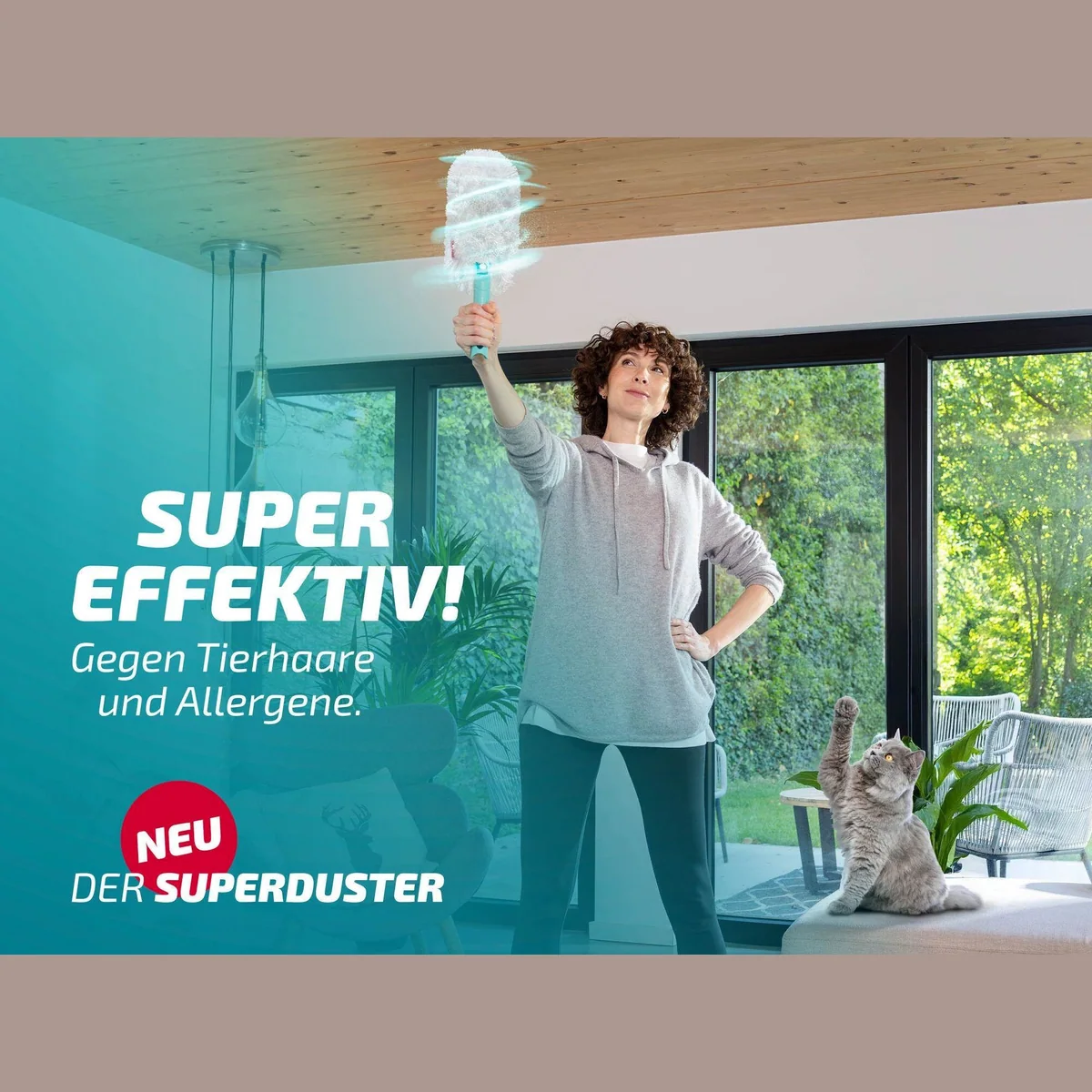 Leifheit SUPERDUSTER Staubwischer, waschbare Mikrofaser-Bezüge, ergonomischer Griff 5