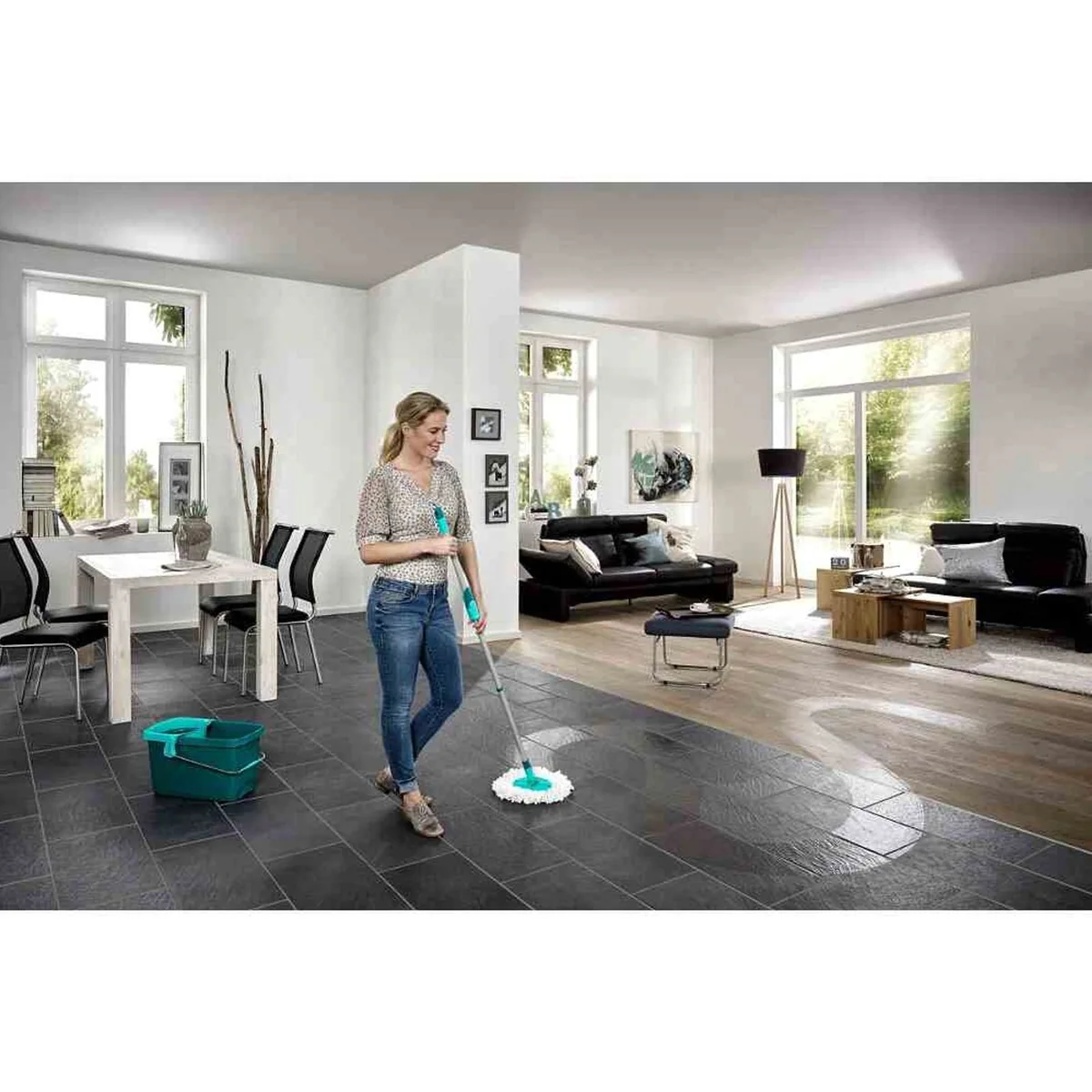 Leifheit Ersatzkopf Clean Twist Mop, innovativer Rotationsmechanismus, individuelle Feuchtigkeitskontrolle 5