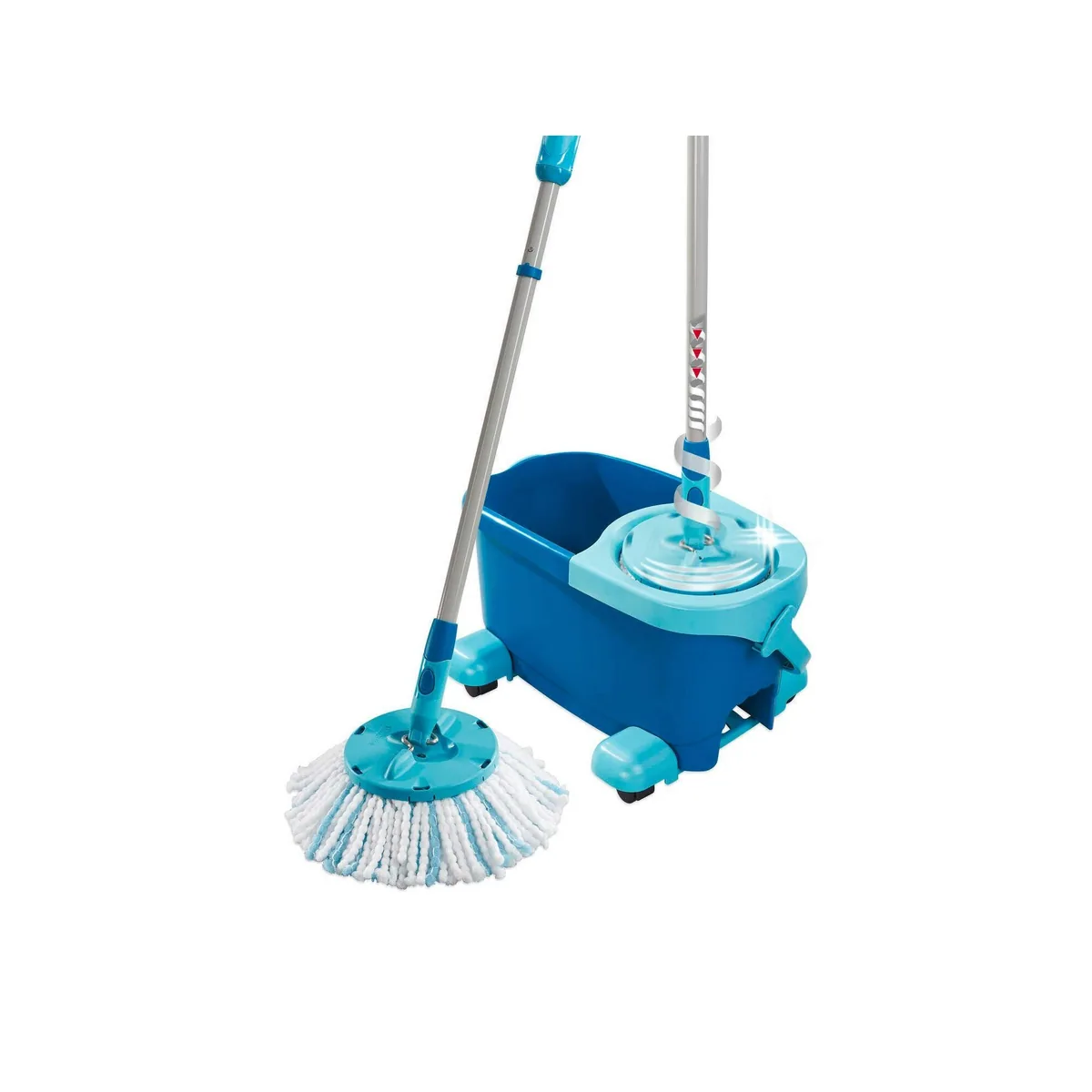 Leifheit CLEAN TWIST Disc Mop Ergo Mobile, innovative Teleskopmechanik, 360° Gelenk