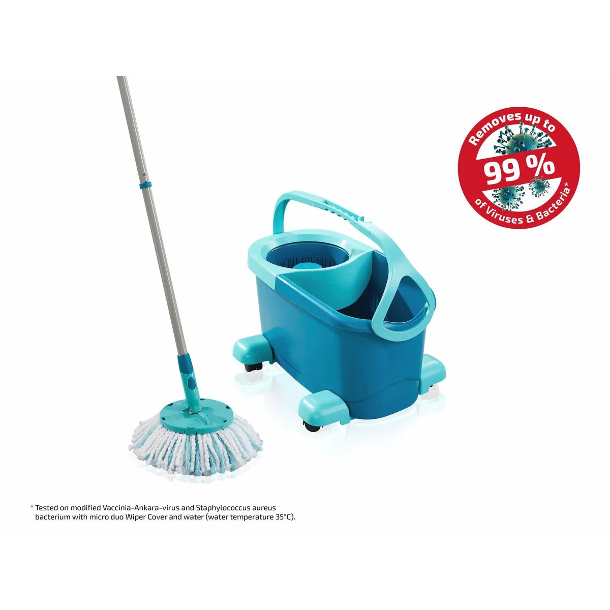 Leifheit CLEAN TWIST Disc Mop Ergo Mobile, innovative Teleskopmechanik, 360° Gelenk 2