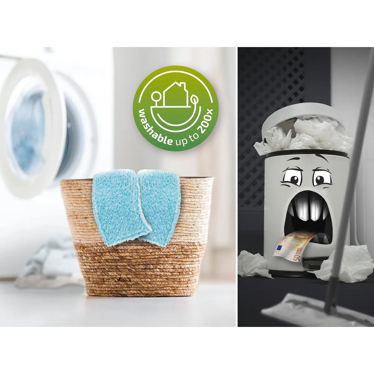 Leifheit Clean Twist M Ergo Wischmopp Set, 4-teilig, längenverstellbar, 360° Gelenk 4