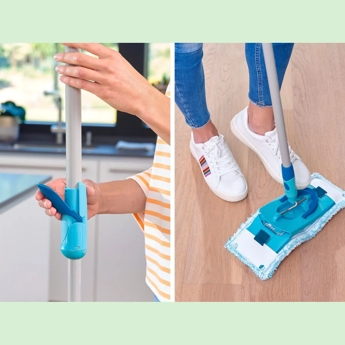 Leifheit Clean Twist M Ergo Wischmopp Set, 4-teilig, längenverstellbar, 360° Gelenk 5