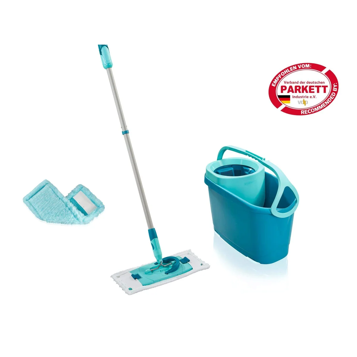 Leifheit CLEAN TWIST M Ergo Set, Bodenwischer mit Schleudermechanik und langlebigen Bezügen 2