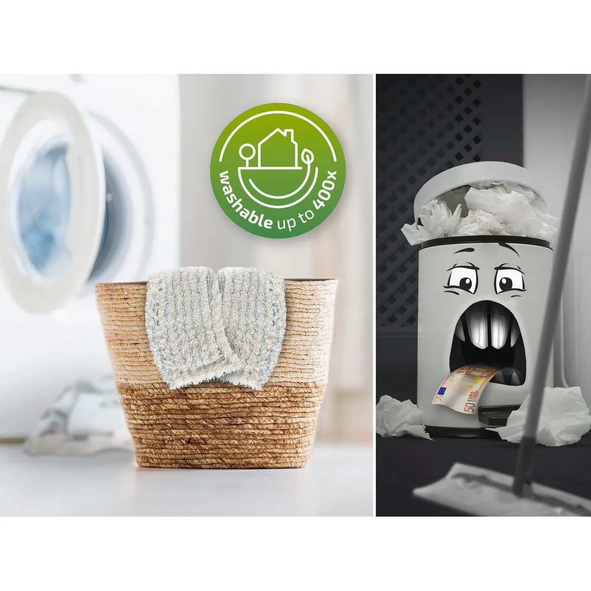 Leifheit Profi XL cotton plus Wischmopp, effektive Reinigung, waschbar, ergonomisches Click-System 4