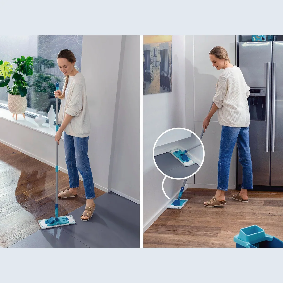 Leifheit Wischmopp Set POWER CLEAN, 5-teilig, 33 cm Wischbreite, 148 cm Arbeitslänge 5
