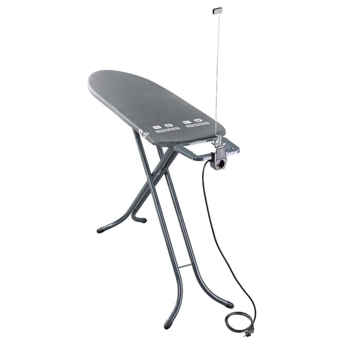 Leifheit Bügeltisch Air Board M Black Plus, ultraleichte Bügelfläche, Thermo-Reflect-Technologie, höhenverstellbar