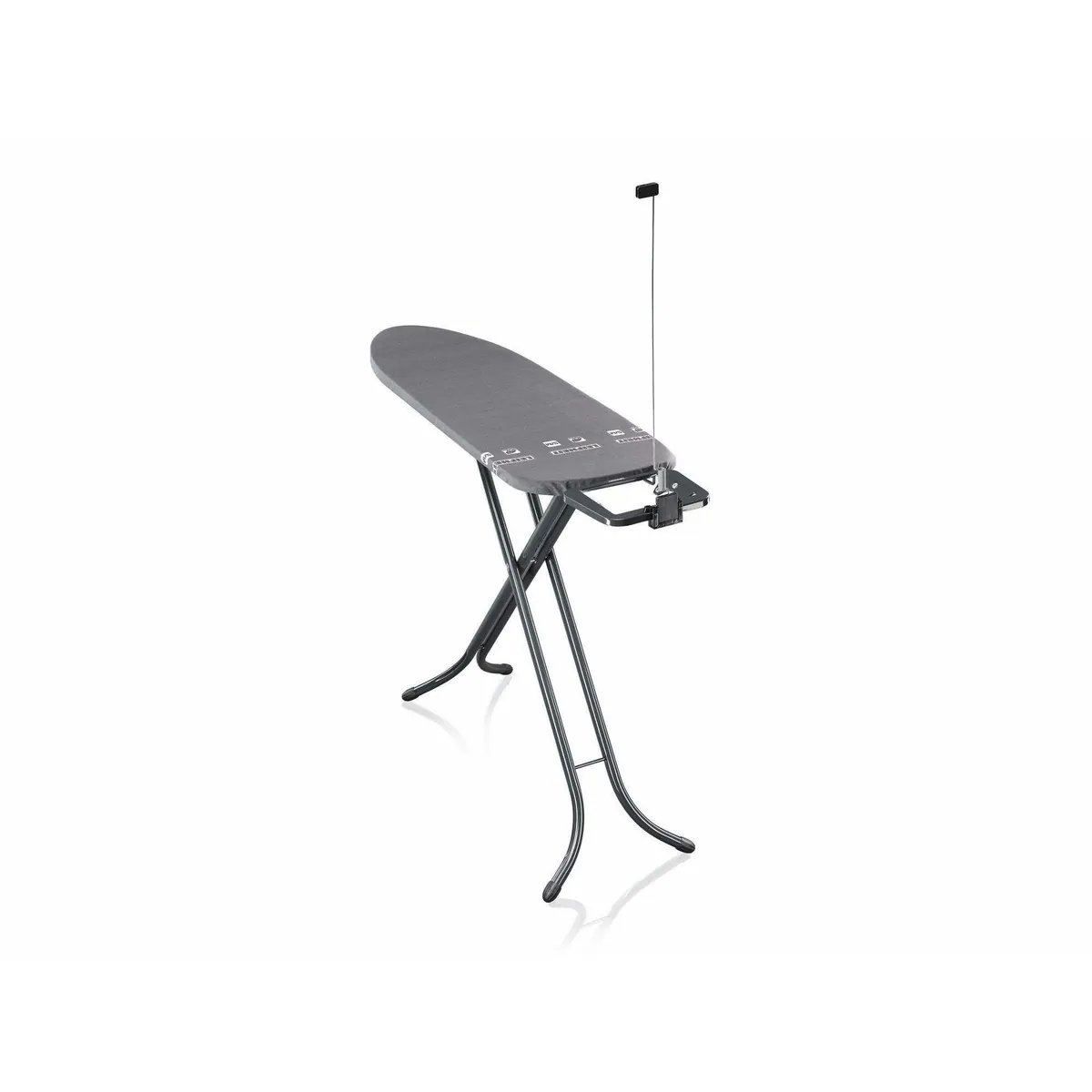 Leifheit Air Board M Black Bügeltisch, innovativer Zwei-Seiten-Bügeleffekt, höhenverstellbar von 78 bis 98 cm