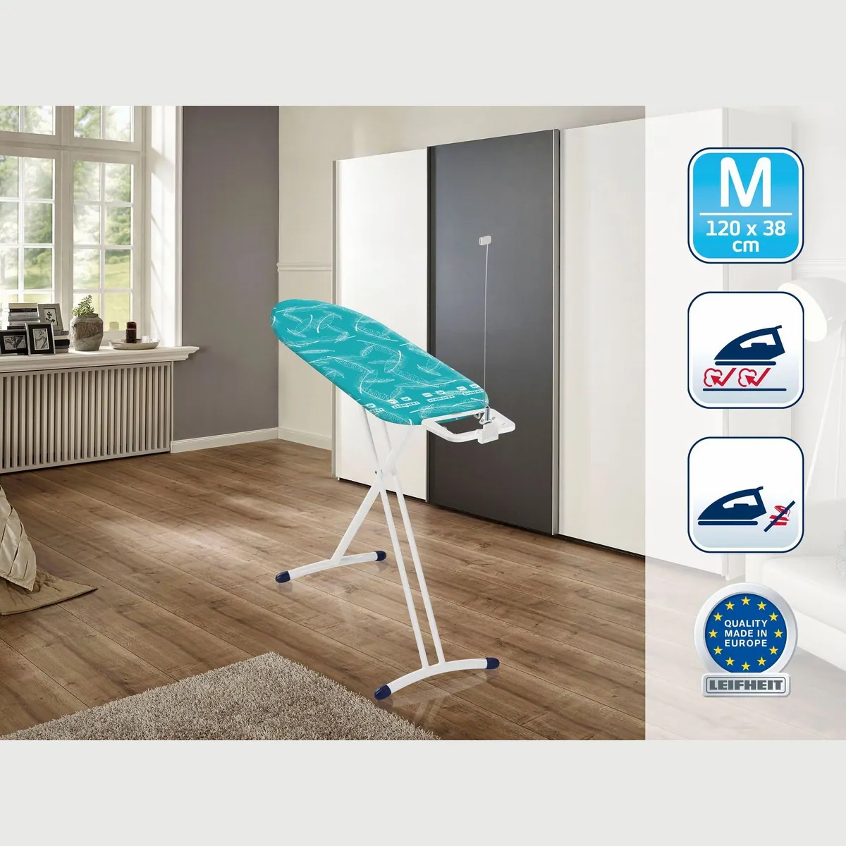 Leifheit Air Board M Solid, ultraleicht und stabil, Thermo-Reflect Technologie 2
