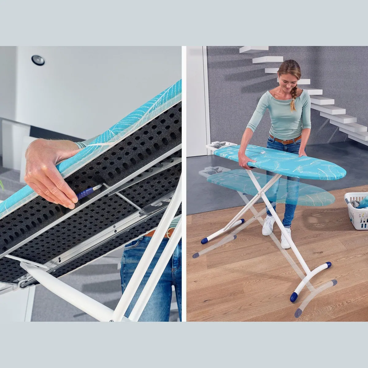 Leifheit Air Board M Solid Plus Bügeltisch, stabil & höhenverstellbar — Zwei-Seiten-Bügeleffekt, Thermo-Reflect-Technologie 4
