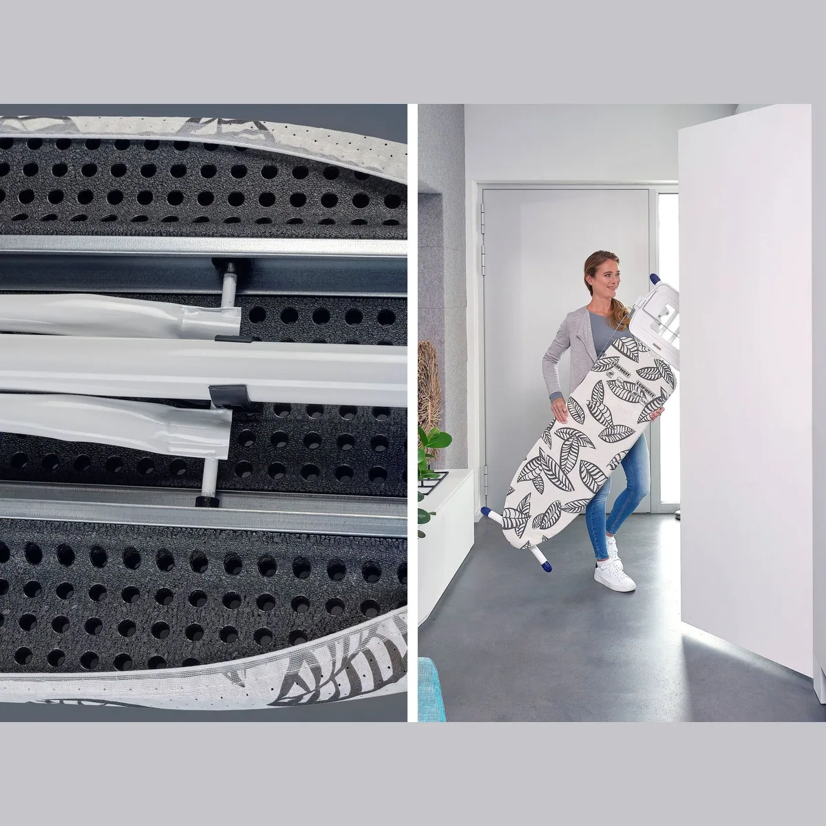Leifheit AirBoard Express M Solid, ultraleicht, stabil, mit Dampfstationsablage 4