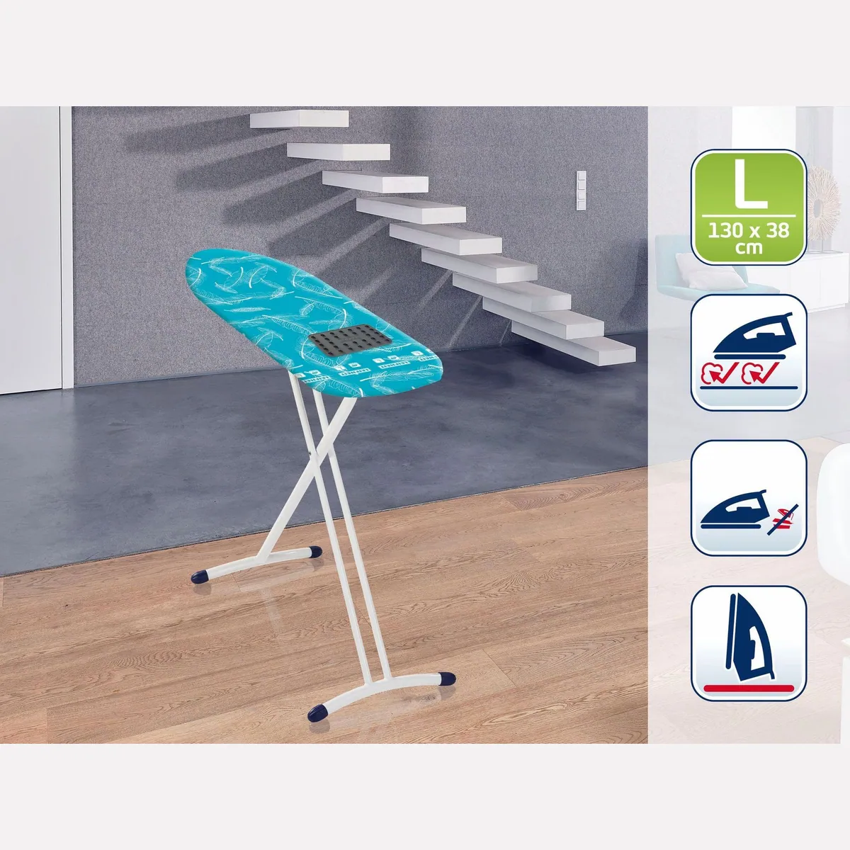 Leifheit Air Board L Solid Shoulder, Schulterpassform, ultraleicht — 130x30 cm Bügelfläche 3