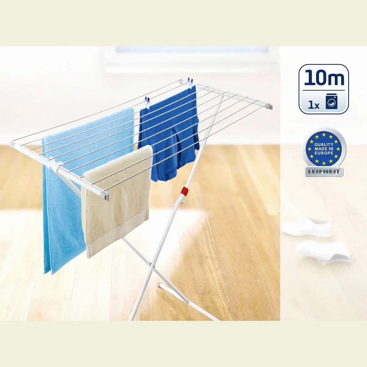 Leifheit Wäscheständer Classic 100 Easy, kompakt, stabil, vielseitig 3