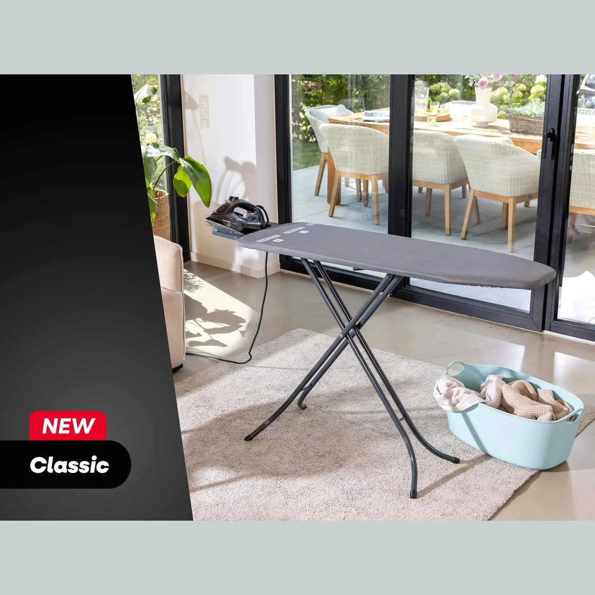 Leifheit Bügeltisch Classic M Black, kompakte Bügelfläche 120 x 38 cm, höhenverstellbar bis 88 cm 2
