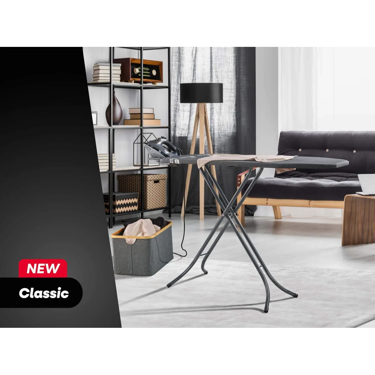 Leifheit Bügeltisch Classic M Black, kompakte Bügelfläche 120 x 38 cm, höhenverstellbar bis 88 cm 3