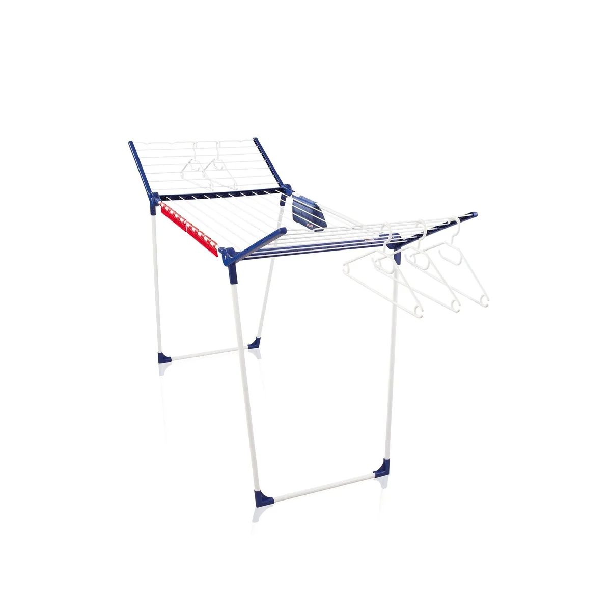 Leifheit Pegasus 200 Solid Comfort Wäscheständer, 20m Trockenlänge, 107cm Flügelhöhe, praktischer Kleinteilehalter