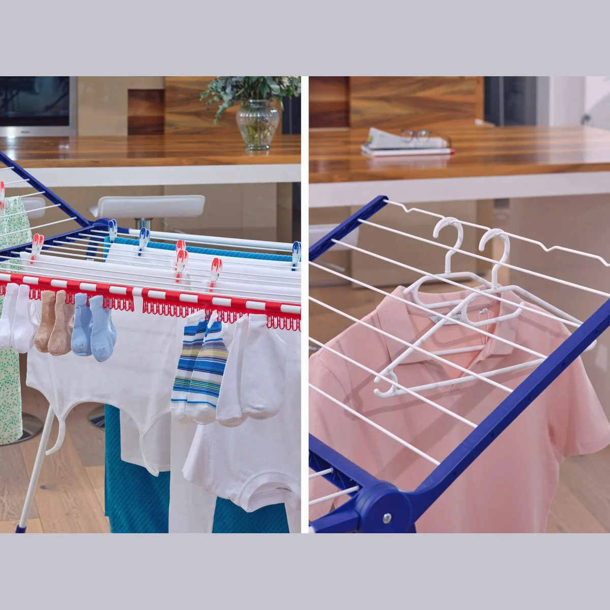 Leifheit Pegasus 200 Solid Comfort Wäscheständer, 20m Trockenlänge, 107cm Flügelhöhe, praktischer Kleinteilehalter 3