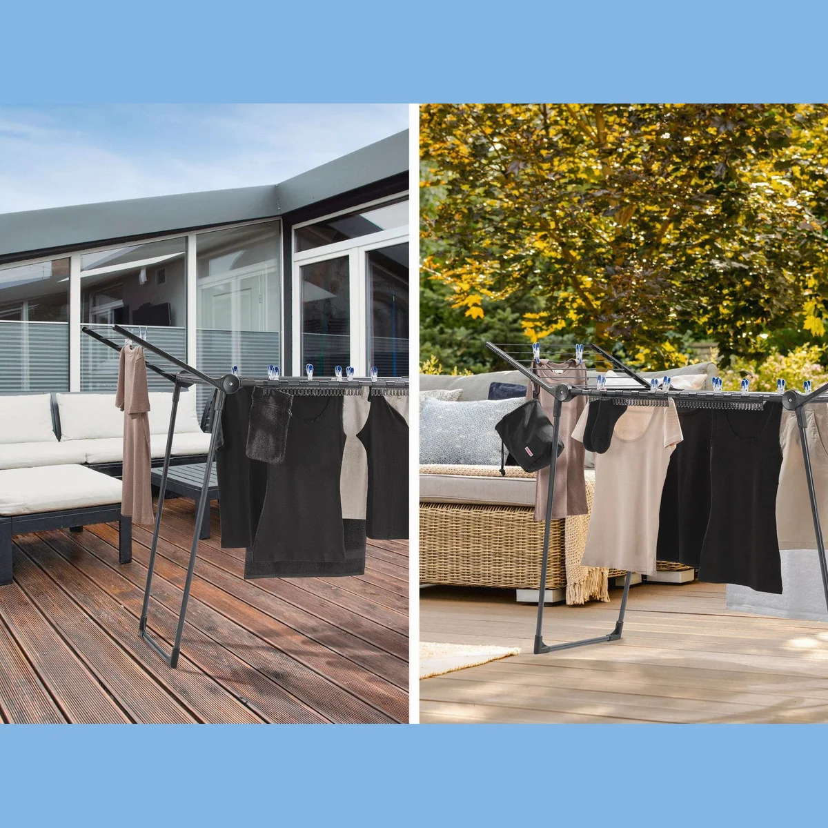 Leifheit Pegasus 150 Solid Slim Black, 15m Trockenlänge, schmal & stabil 4