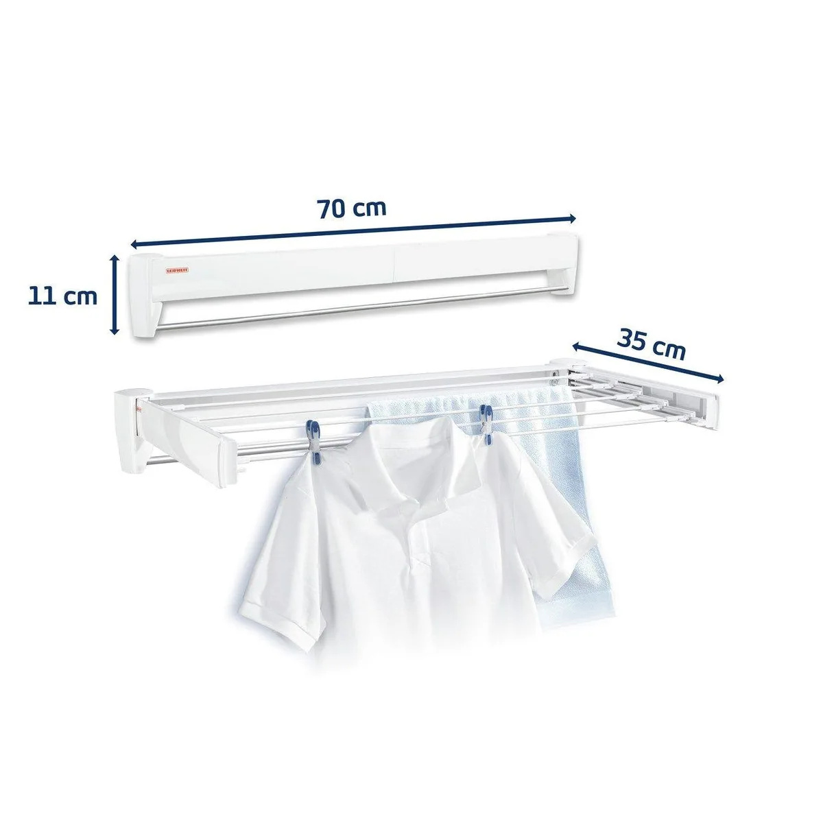 Leifheit Wandwäschetrockner Telegant Plus 36 Protect Plus, 3,6 m Trockenlänge, elegantes Design 5