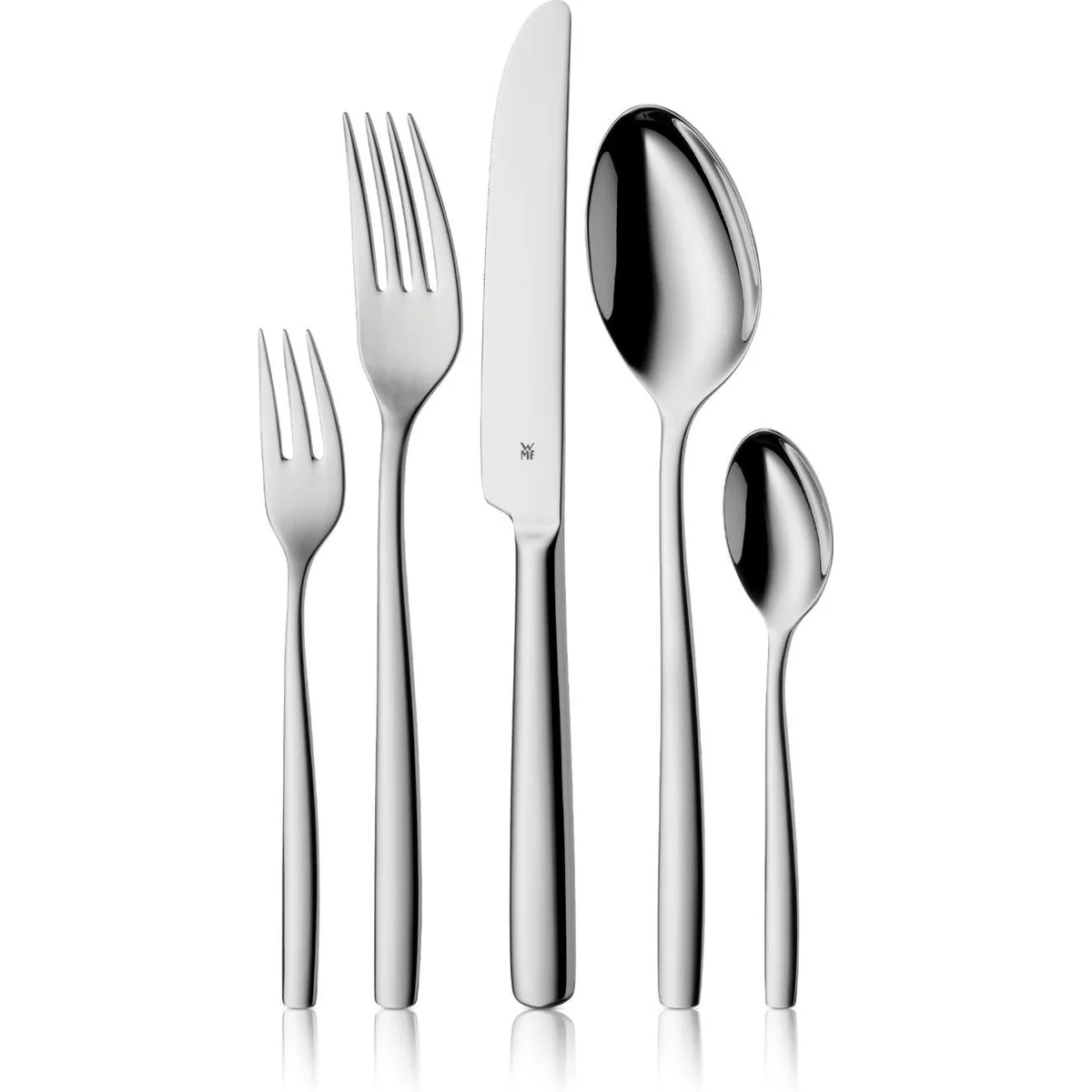 WMF Besteck-Set Palma, elegantes Design, ergonomische Griffe, Wellenschliff — 30-teilig, für 6 Personen